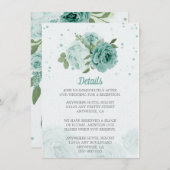 美しい青い花の緑の植物 エンクロージャーカード (正面/裏面)