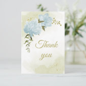 美しい青い花の緑の植物 サンキューカード (スタンド正面)