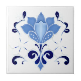 美しい青い花の陶磁器タイル タイル