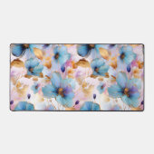美しい青い花アルコールインクインソフトパステル デスクマット (正面)
