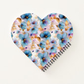 美しい青い花アルコールインクインソフトパステル ノートブック (裏面)