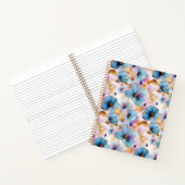 美しい青い花アルコールインクインソフトパステル ノートブック (内部)