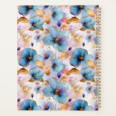 美しい青い花アルコールインクインソフトパステル プランナー手帳 (裏面)