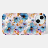美しい青い花アルコールインクインソフトパステル Case-Mate iPhoneケース (裏面 (横))