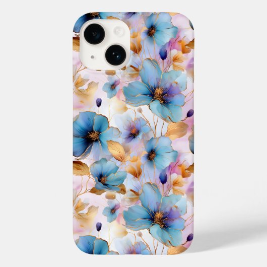 美しい青い花アルコールインクパステル Case-Mate iPhoneケース (裏面)