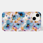 美しい青い花アルコールインクパステル Case-Mate iPhoneケース (裏面 (横))