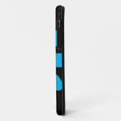 美しい青い花枠可愛い子犬の黒 Case-Mate iPhoneケース (裏面/左)