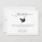 美しい青い花葬儀サンキューカード サンキューカード (正面)