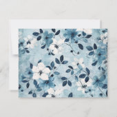 美しい青い花葬儀サンキューカード サンキューカード (裏面)