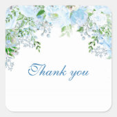 美しい青い花　ありがとう スクエアシール (正面)