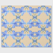 美しい青い花 ラッピングペーパー (フラット)