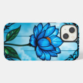 美しい青い花, iPhoneケース (裏面横)