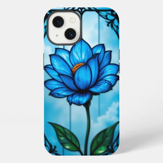 美しい青い花, iPhoneケース (裏面)