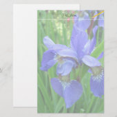 美しい青い菖蒲の花 便箋 (正面/裏面)