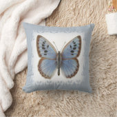 美しい青い蝶 クッション (ブランケット)