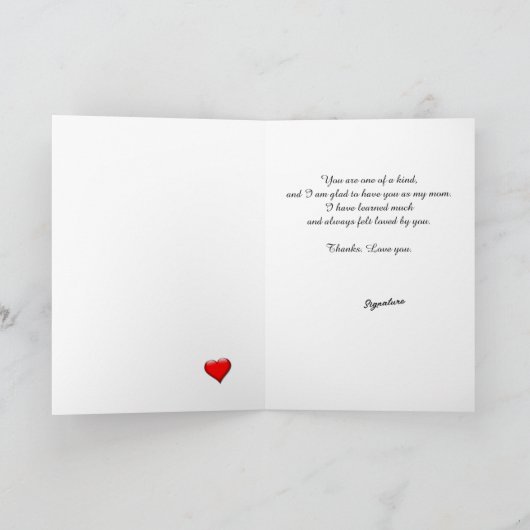 美しい青い蝶 – 花の母の日 カード (内部)