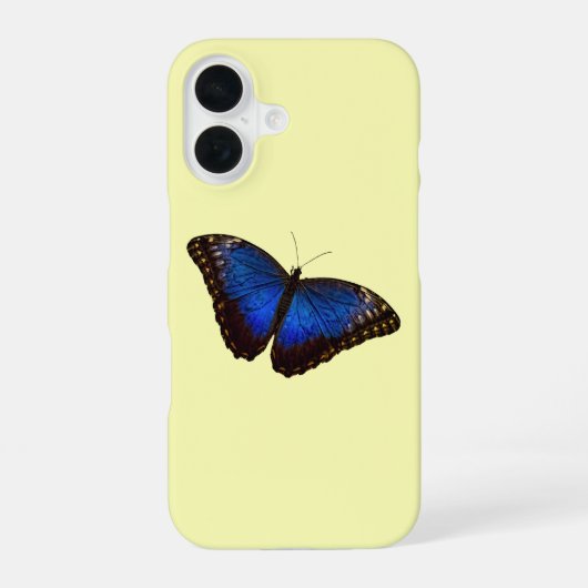 美しい青い蝶 iPhone 16ケース (裏面)