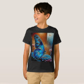 美しい青い蝶 Tシャツ (正面フル)