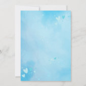 美しい青い赤ちゃんの男の子のベビーシャワー招待状 招待状 (裏面)