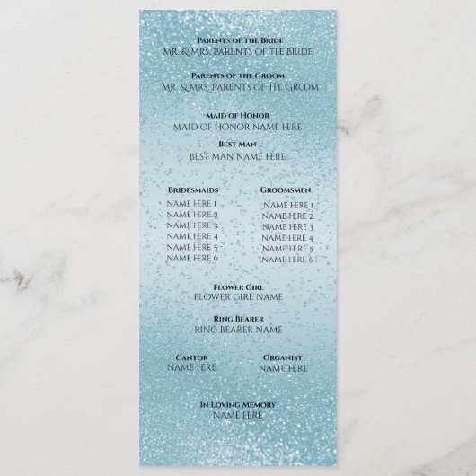 美しい青い輝き - プログラム (裏面)