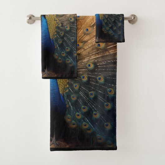 美しい青い金ゴールドクジャックタオル バスタオルセット (インサイチュ)