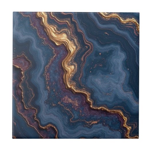 美しい青い金ゴールドホームタイル タイル (正面)