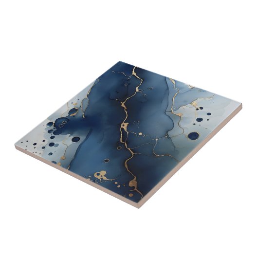 美しい青い金ゴールドホームタイル タイル (側面)