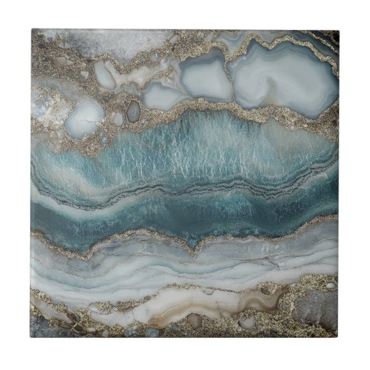 美しい青い銀のホームタイル タイル (正面)