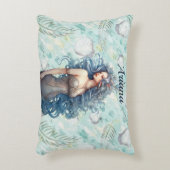 美しい青い髪の人魚 アクセントクッション (正面(垂直))