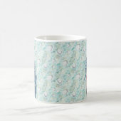 美しい青い髪の人魚 コーヒーマグカップ (中央)