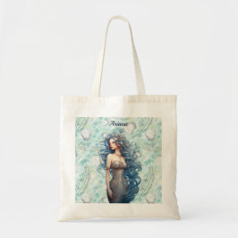 美しい青い髪の人魚 トートバッグ
