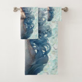 美しい青い髪の人魚 バスタオルセット (インサイチュ)