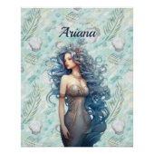 美しい青い髪の人魚 ポスター (正面)