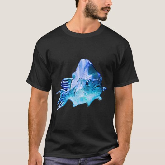 美しい青い魚 Tシャツ (正面)