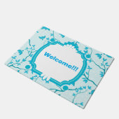 美しい青い鳥が大歓迎 ドアマット