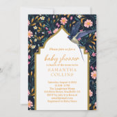 美しい青い鳥の赤ちゃんシャワー 招待状 (正面)