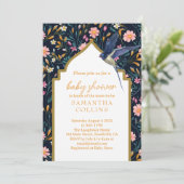 美しい青い鳥の赤ちゃんシャワー 招待状 (スタンド正面)