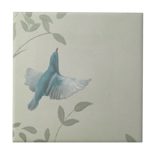 美しい青い鳥 タイル (正面)