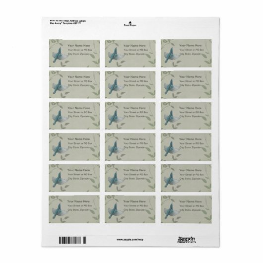 美しい青い鳥 ラベル (フルシート)