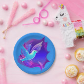 美しい青い鳩グラフィック ペーパープレート (パーティー)