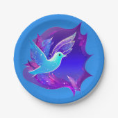 美しい青い鳩グラフィック ペーパープレート (正面)