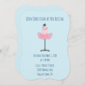 美しい青とピンクのダンスリサイタル 招待状 (正面/裏面)