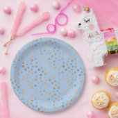 美しい青とピンクのバラのホイフェイクル ペーパープレート (パーティー)