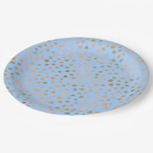 美しい青とピンクのバラのホイフェイクル ペーパープレート (アングル)