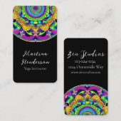 美しい青とマンダラはっきりしたヨガビジネスカード 名刺 (正面/裏面)