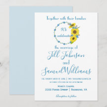 美しい青と白のひまわり結婚のフローラ