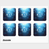 美しい青と白のクリスマスと新年 スクエアシール (シート)