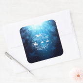 美しい青と白のクリスマスと新年 スクエアシール (封筒)