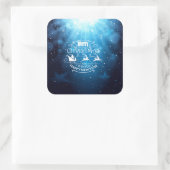 美しい青と白のクリスマスと新年 スクエアシール (バッグ)