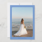 美しい青と白のサントリーニ ブライダルシャワー 招待状 (裏面)